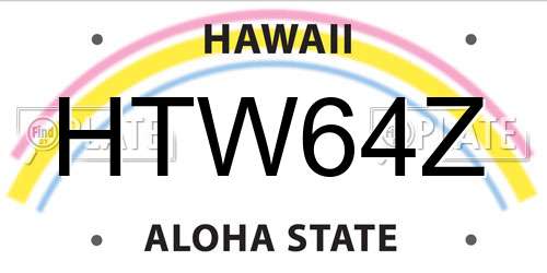 HTW64Z Hawaii License Plate