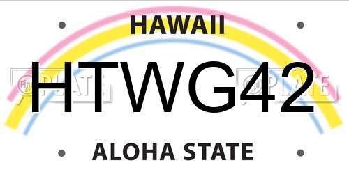 HTWG42 Hawaii License Plate