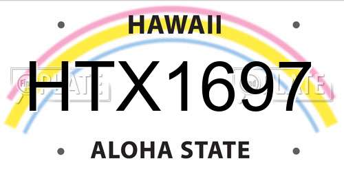 HTX1697 Hawaii License Plate