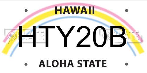 HTY20B Hawaii License Plate