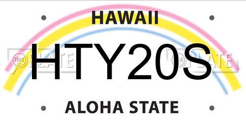 HTY20S Hawaii License Plate