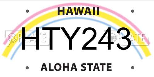 HTY243 Hawaii License Plate