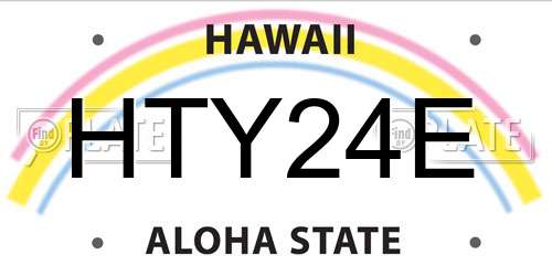 HTY24E Hawaii License Plate