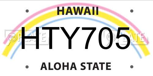 HTY705 Hawaii License Plate