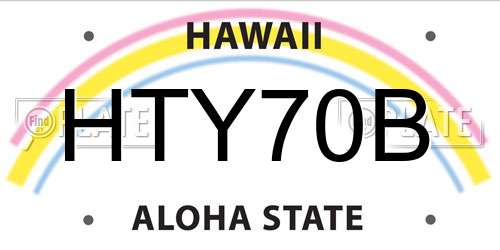 HTY70B Hawaii License Plate