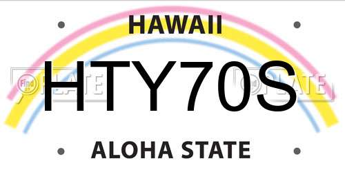 HTY70S Hawaii License Plate