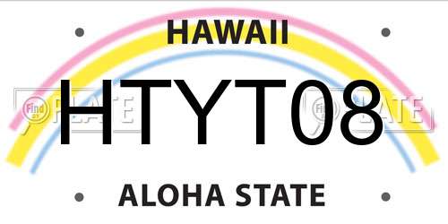 HTYT08 Hawaii License Plate