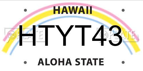 HTYT43 Hawaii License Plate
