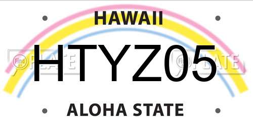 HTYZ05 Hawaii License Plate