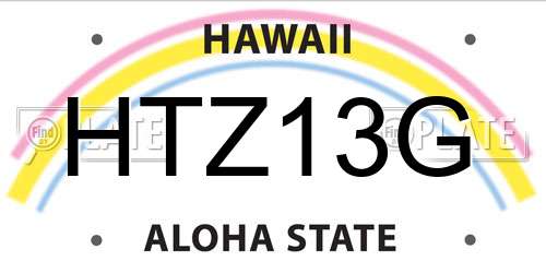 HTZ13G Hawaii License Plate