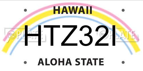 HTZ32I Hawaii License Plate