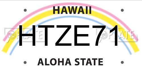 HTZE71 Hawaii License Plate