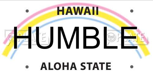 HUMBLE Hawaii License Plate