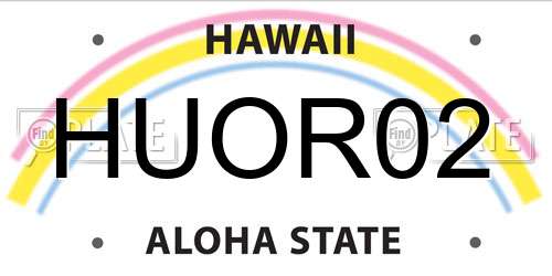 HUOR02 Hawaii License Plate