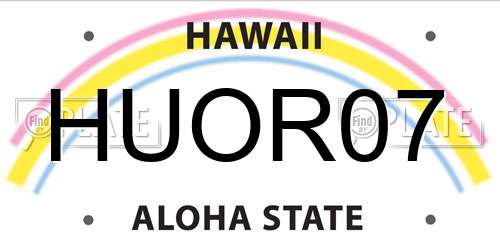HUOR07 Hawaii License Plate
