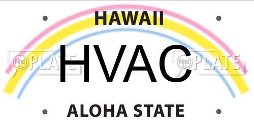 HVAC Hawaii License Plate