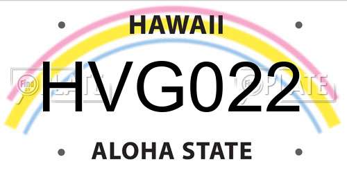 HVG022 Hawaii License Plate