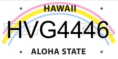 HVG4446 Hawaii License Plate