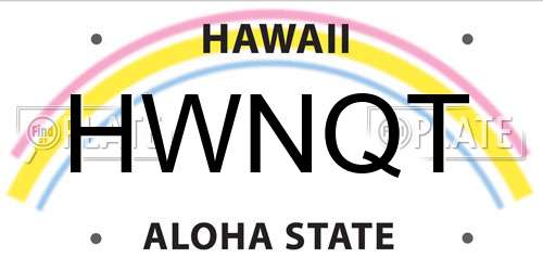HWNQT Hawaii License Plate
