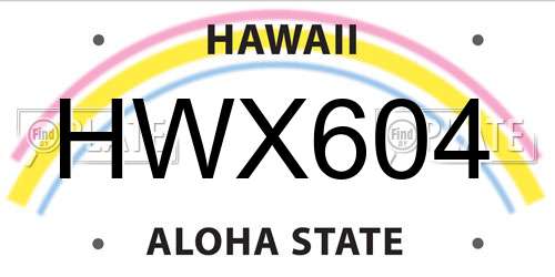 HWX604 Hawaii License Plate