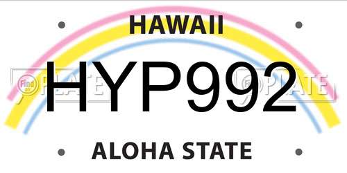 HYP992 Hawaii License Plate
