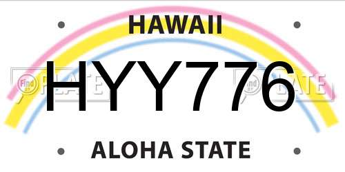 HYY776 Hawaii License Plate
