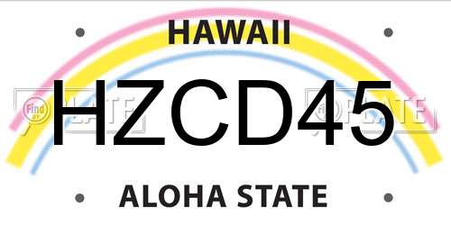 HZCD45 Hawaii License Plate