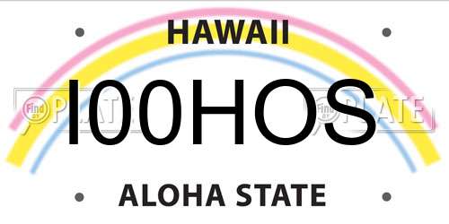 I00HOS Hawaii License Plate