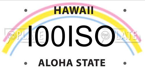I00ISO Hawaii License Plate