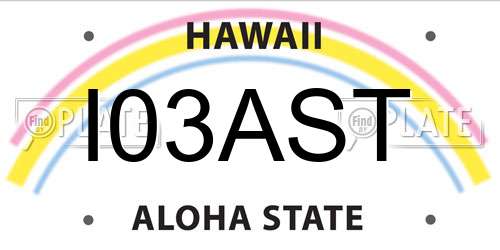 I03AST Hawaii License Plate
