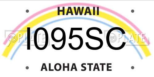 I095SC Hawaii License Plate