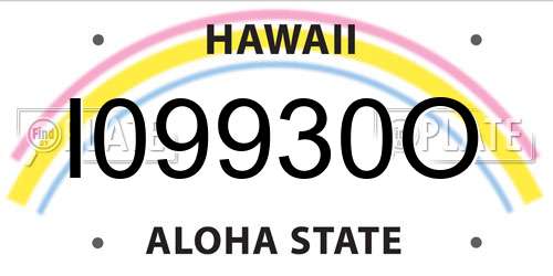 I09930O Hawaii License Plate
