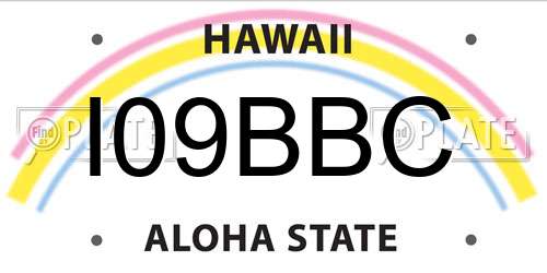 I09BBC Hawaii License Plate