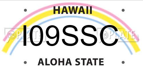 I09SSC Hawaii License Plate