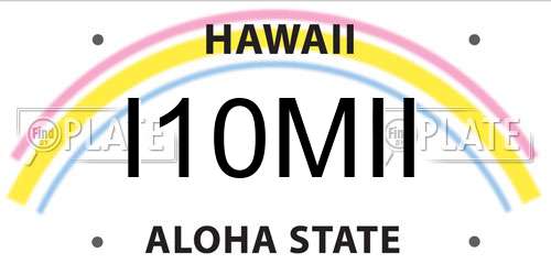 I10MII Hawaii License Plate