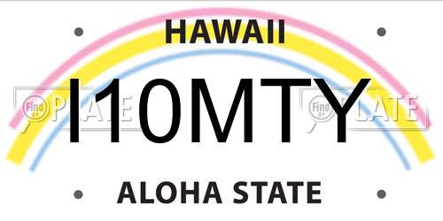 I10MTY Hawaii License Plate