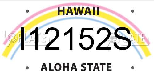 I12152S Hawaii License Plate