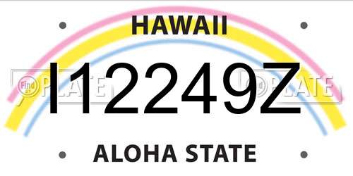 I12249Z Hawaii License Plate