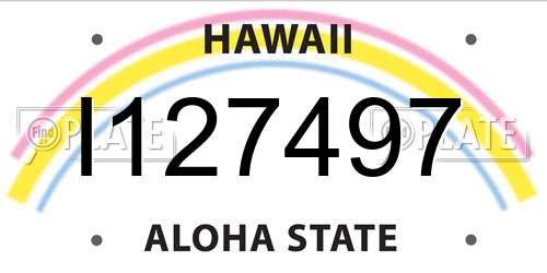 I127497 Hawaii License Plate