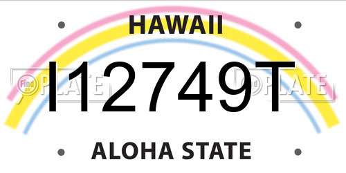 I12749T Hawaii License Plate