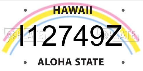 I12749Z Hawaii License Plate