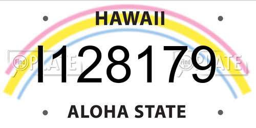 I128179 Hawaii License Plate