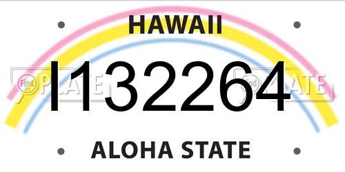 I132264 Hawaii License Plate