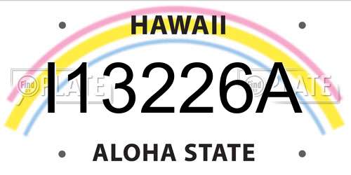 I13226A Hawaii License Plate
