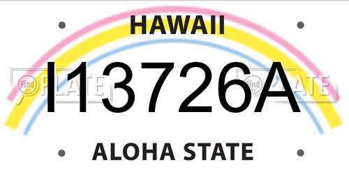 I13726A Hawaii License Plate