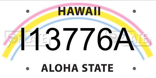 I13776A Hawaii License Plate