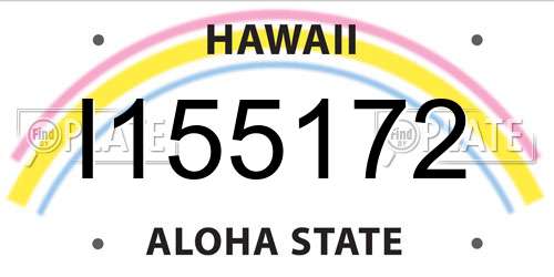 I155172 Hawaii License Plate