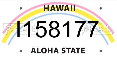 I158177 Hawaii License Plate