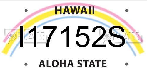 I17152S Hawaii License Plate