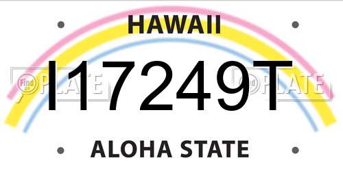 I17249T Hawaii License Plate
